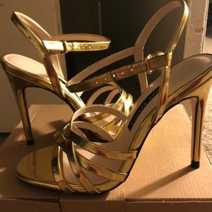 Gold Zara Basic Heels